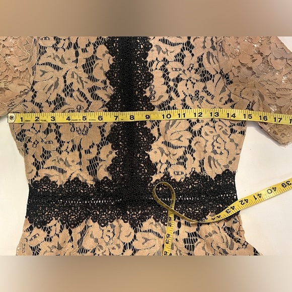 COEUR de VAGUE Tan and black lace midi dress size S. - Picture 13 of 15